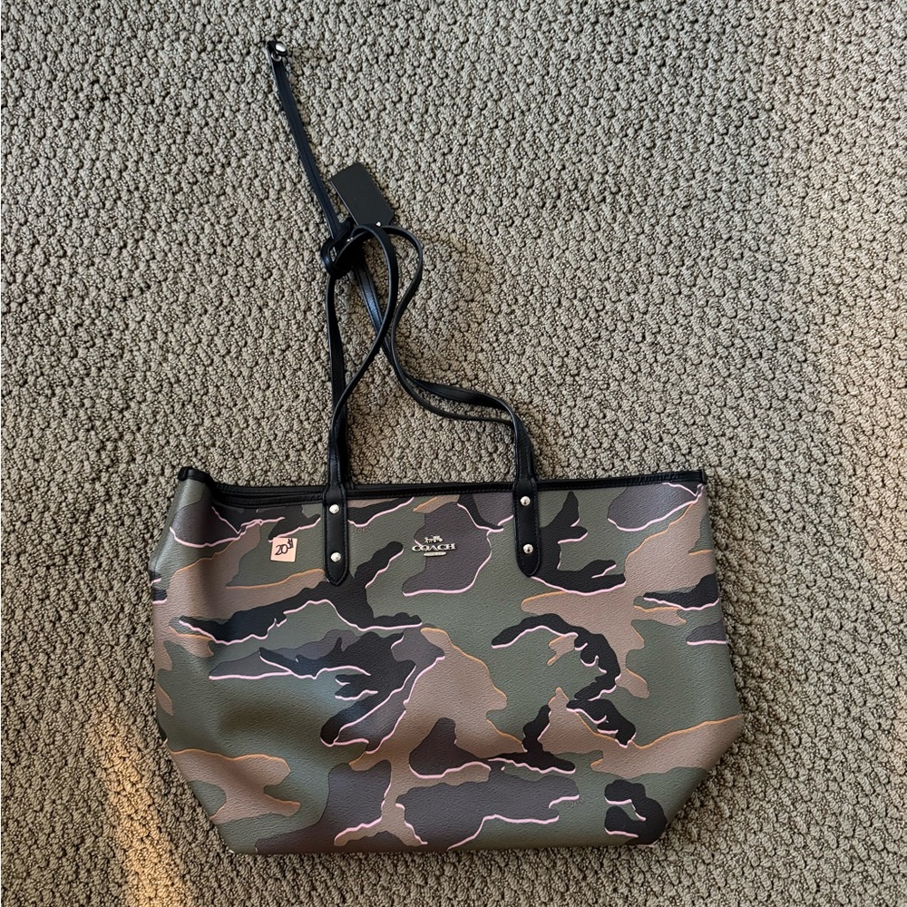 Coach Camouflage Tote - Olive and Brown